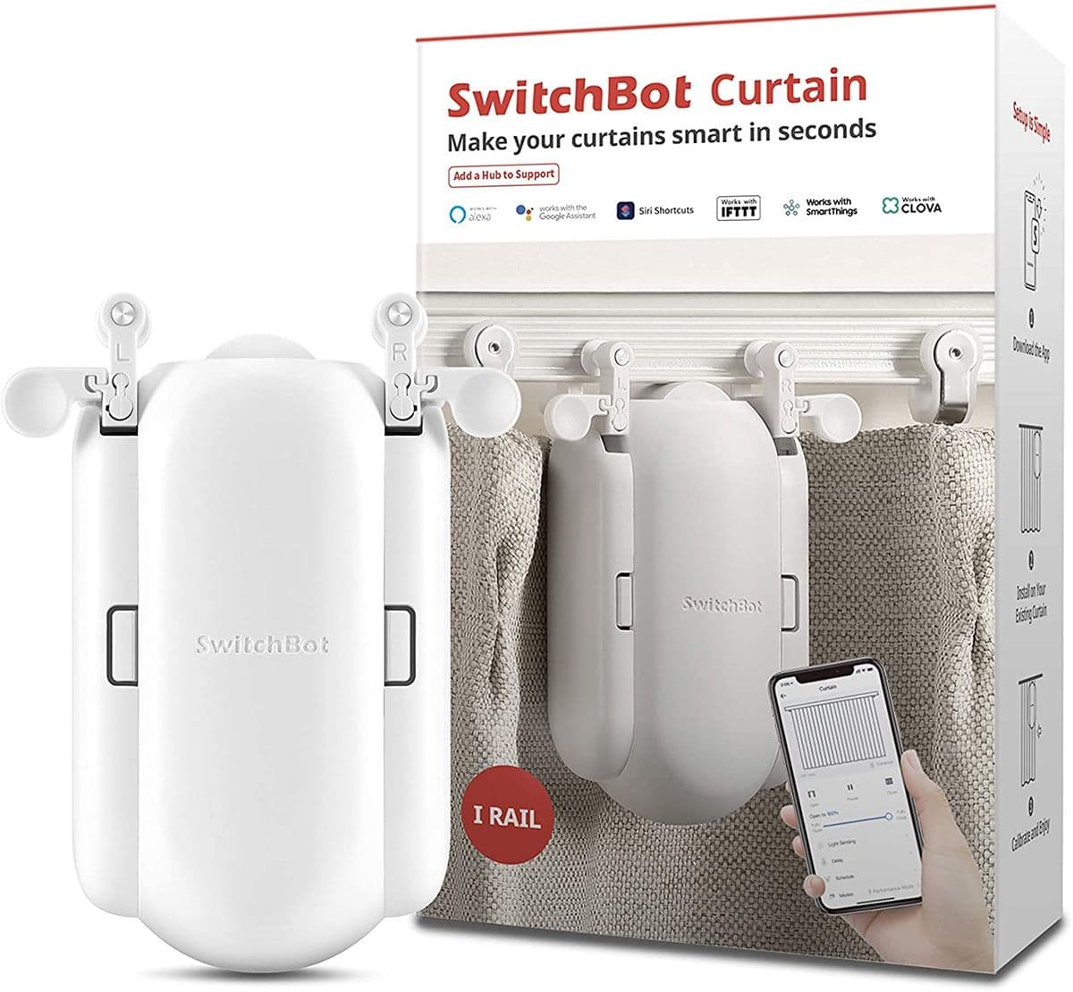 CurtainBot I Rail White (Single Pack)