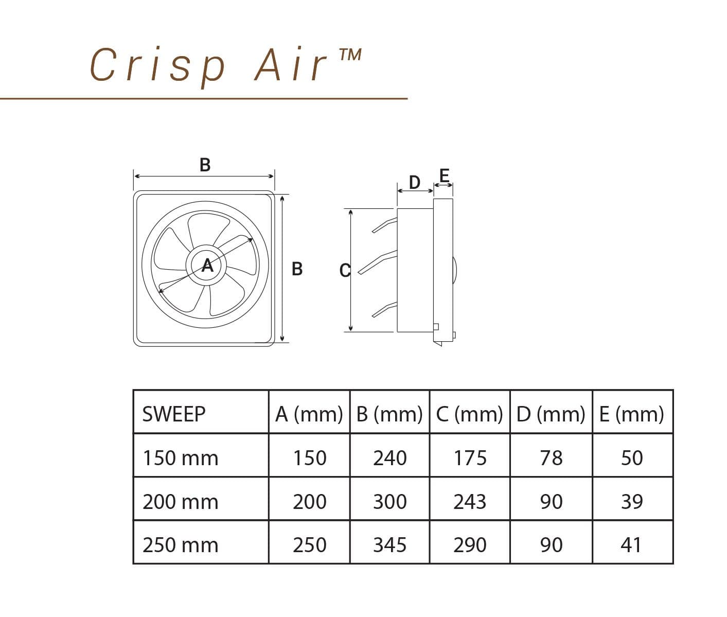 Crisp Air Exhaust 300mm - Usha