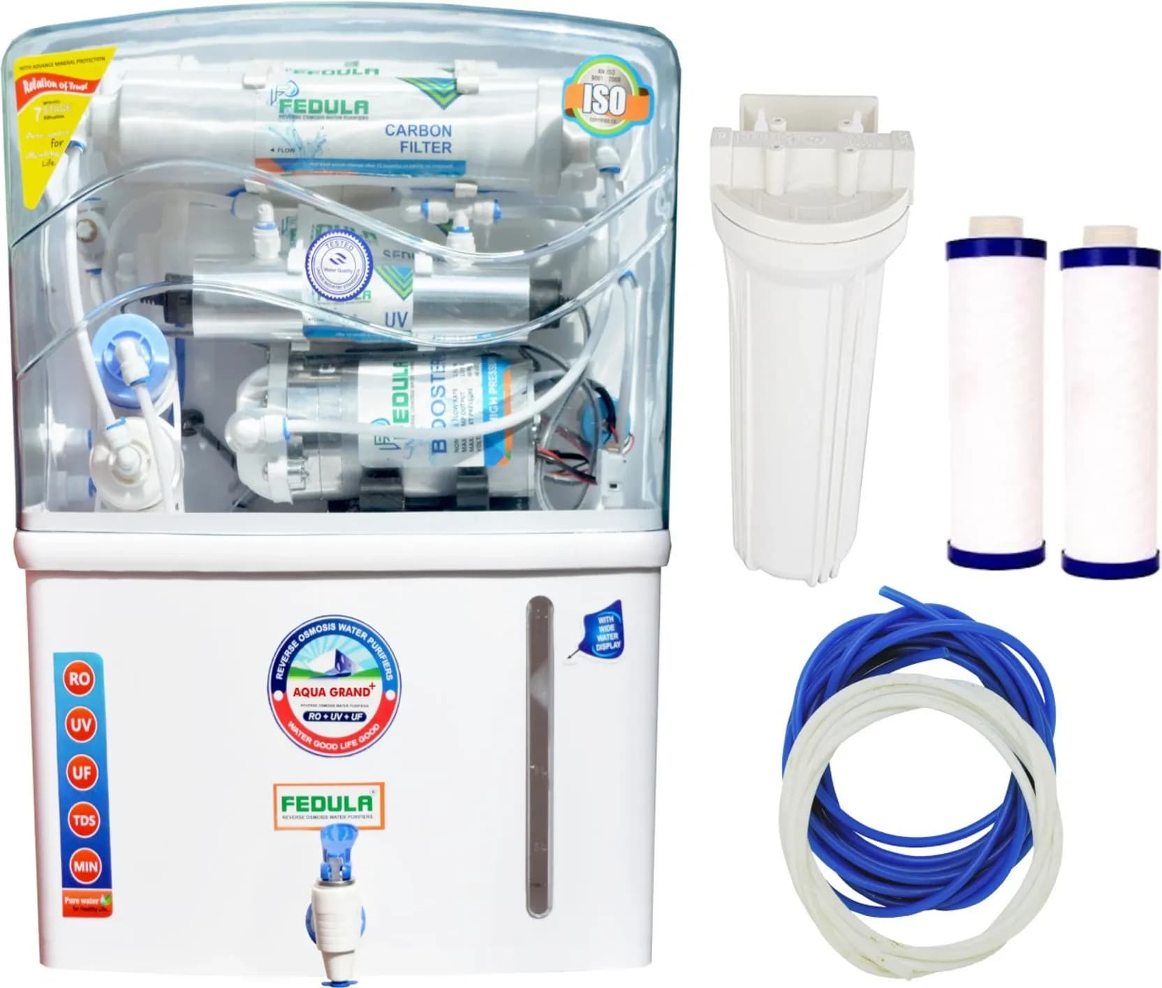 AQUA GRAND PLUS Z V RO UV UF TDS MINIRALS pree filter paipe candal 2pic (1)