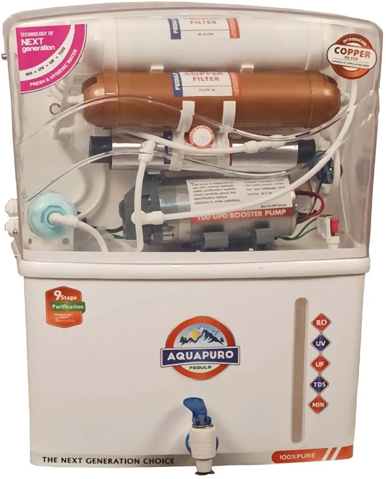 AQUA PURO waterpurifier RO UV UF TDS COPPER filter 12l (1)