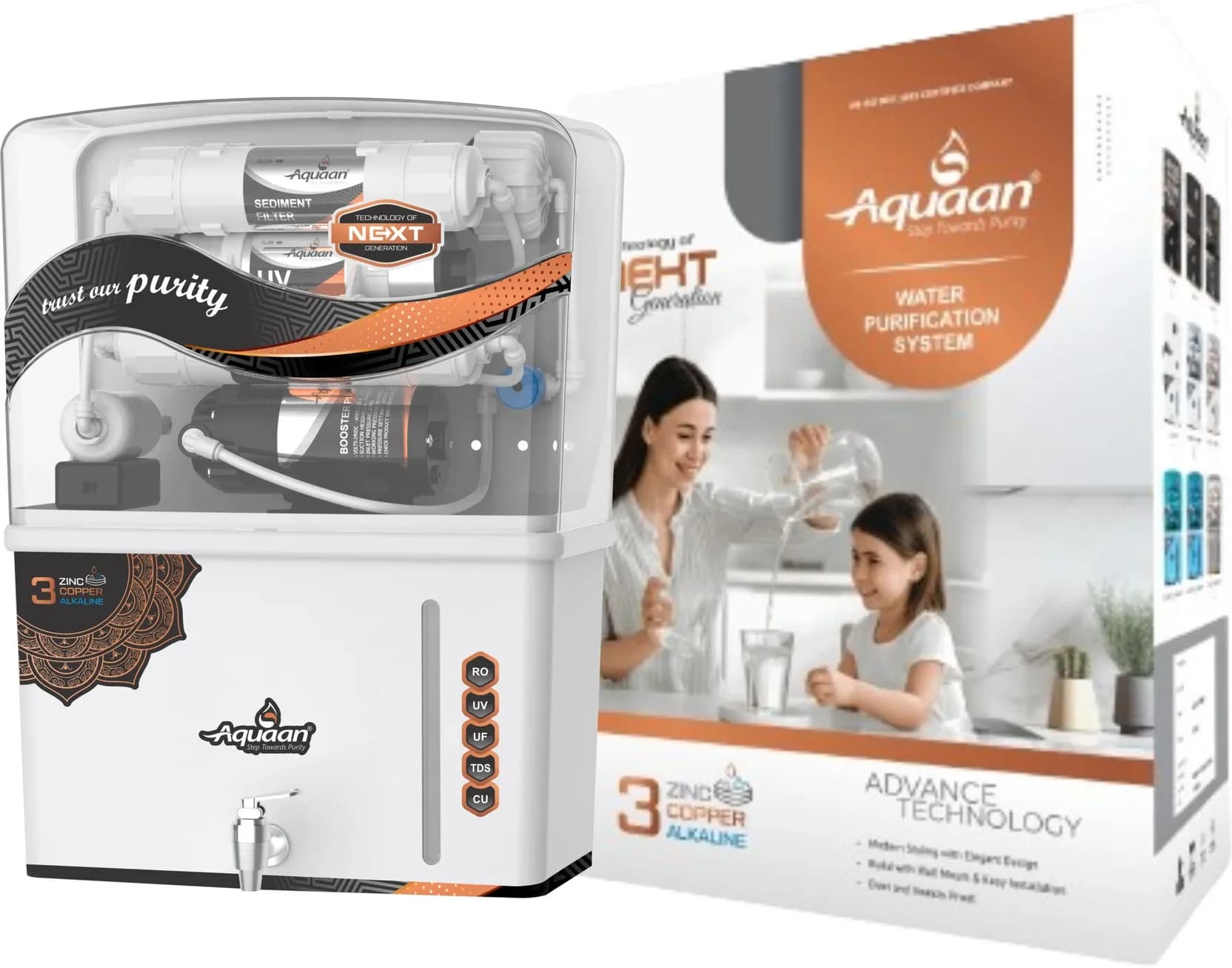 AQUA White With Transparent Top Lid