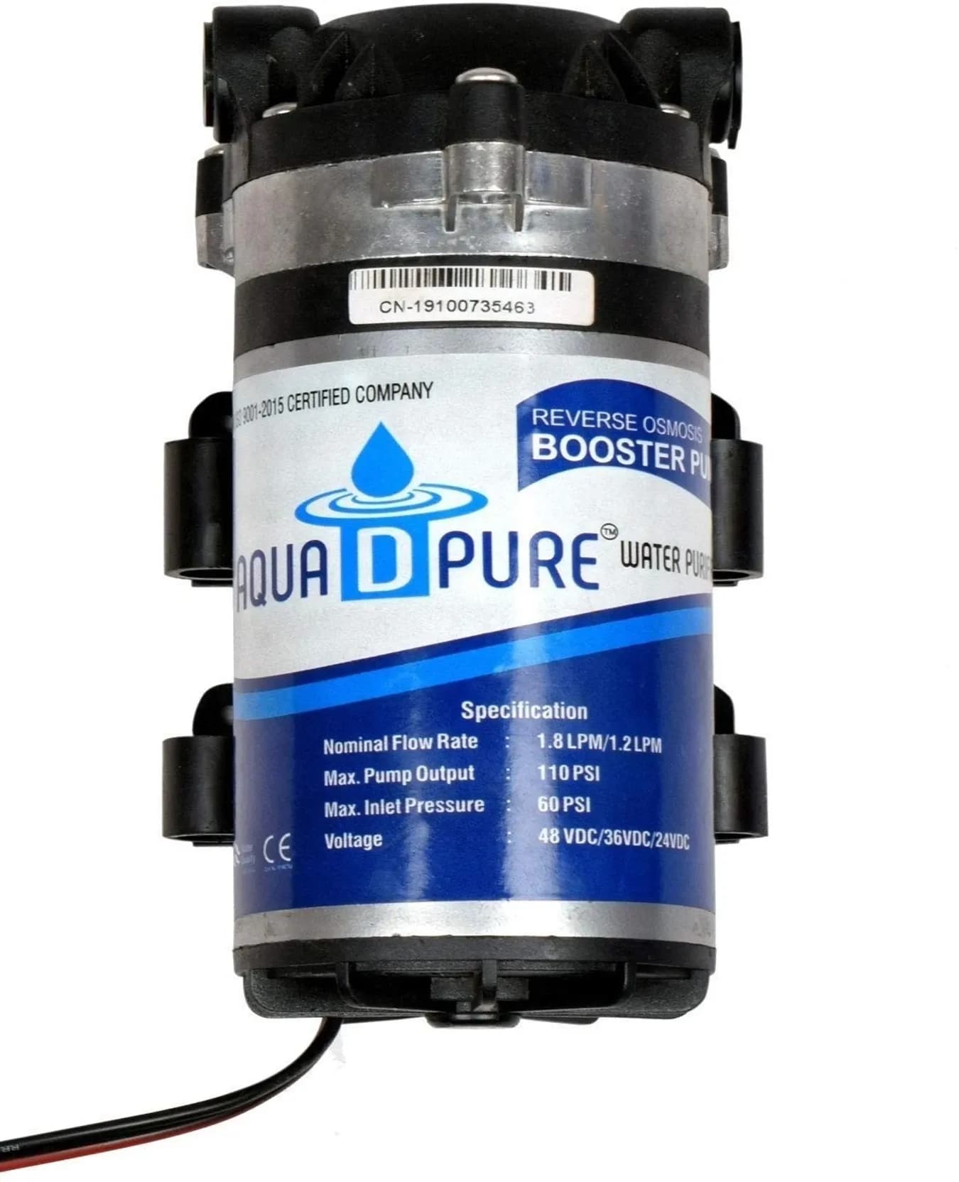RO 100 GPD 24V Booster Pump with Pump Connector