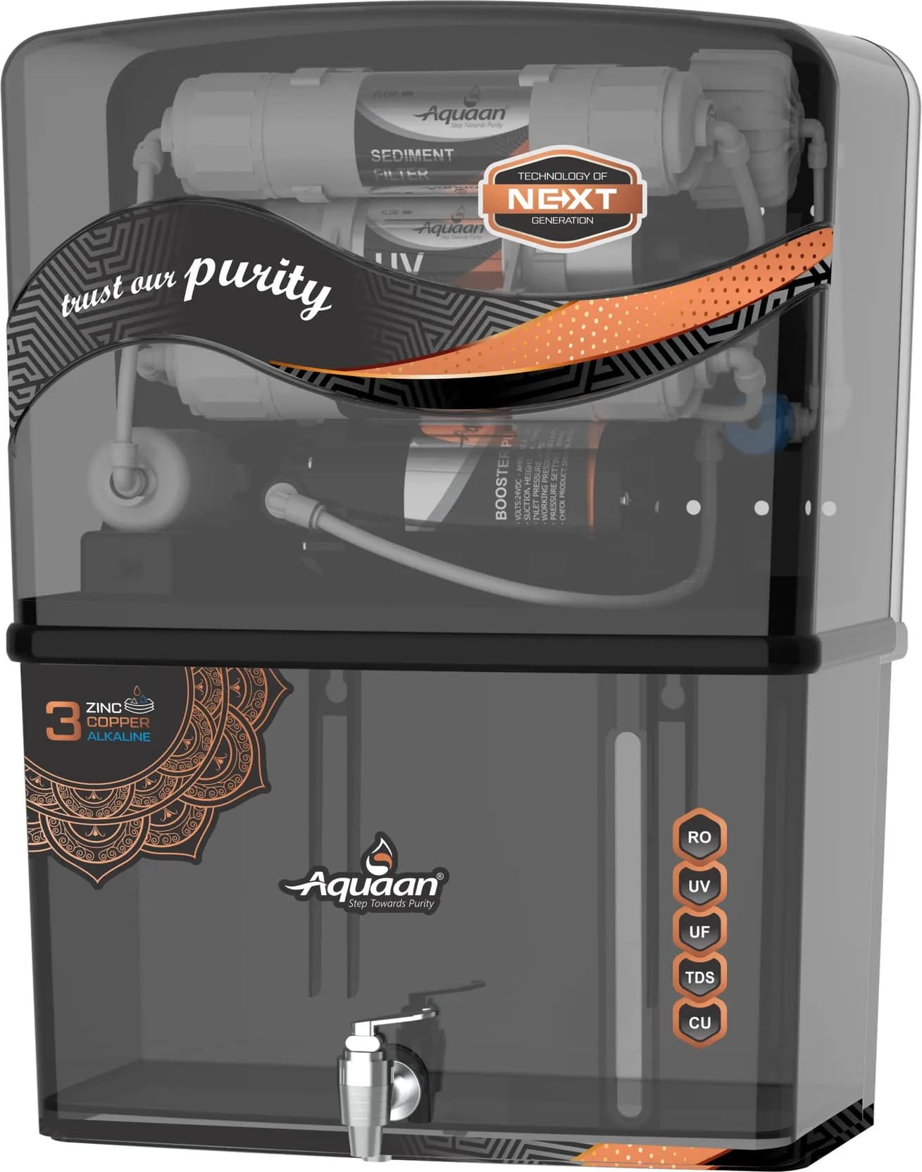 aqua water purifier with prefilter black with transparent top original imah62guemhhksus